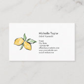 Lemon Summer Tropical Citrus Modern Girly Event Visitekaartje (Achterkant)