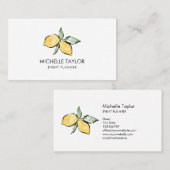 Lemon Summer Tropical Citrus Modern Girly Event Visitekaartje (Voorkant / Achterkant)