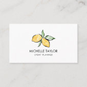 Lemon Summer Tropical Citrus Modern Girly Event Visitekaartje (Voorkant)