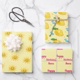 Lemon Summer verjaardagscadeau Inpakpapier Vel