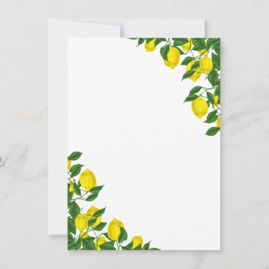 Lemon Summer | Vrijgezellenfeest uitnodigen Kaart (Achterkant)