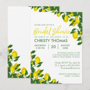 Lemon Summer   Vrijgezellenfeest uitnodigen Kaart