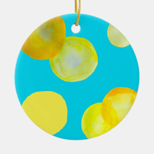 Lemon sun yellow cirart keramisch ornament (Voorkant)