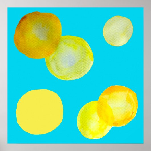 Lemon sun yellow cirart poster (Voorkant)
