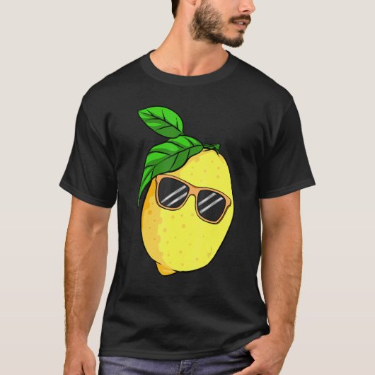 Lemon Sunbril Summer Citrus Fruitvrouwen Man Chi T-shirt (Voorkant)