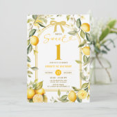 Lemon Sweet One 1e verjaardagsfeestje Kaart (Staand voorkant)