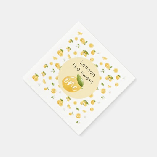 Lemon Sweet One 1e verjaardagsfeestje Servet (Hoek)