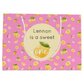 Lemon Sweet One 1st Birthday Grote Geschenktas Groot Cadeauzakje (Achterkant)