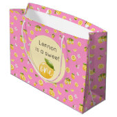 Lemon Sweet One 1st Birthday Grote Geschenktas Groot Cadeauzakje (Achterkant Gekanteld)