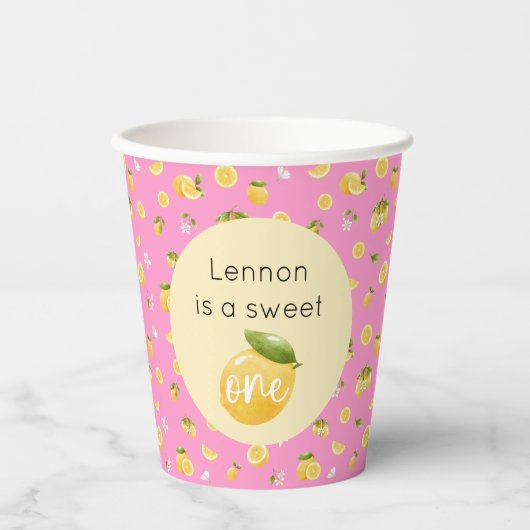 Lemon Sweet One 1st Birthday Papieren Bekers (Voorkant)