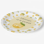 Lemon Sweet One 1st Birthday Papieren Bordje (Gekanteld)