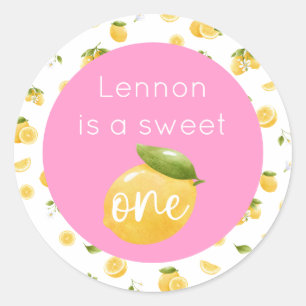 Lemon Sweet One 1st Birthday Ronde Sticker
