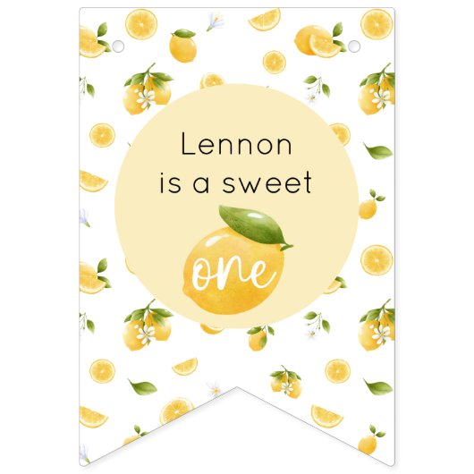 Lemon Sweet One 1st Birthday Vlaggetjes (Eerste vlag)
