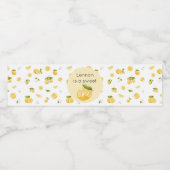 Lemon Sweet One 1st Birthday Waterfles Etiket (Enkel label)