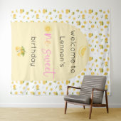 Lemon Sweet One Birthday Achtergrond Tapestry Wandkleed (In Situ (horizontaal))