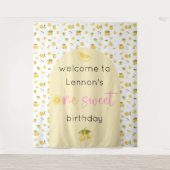 Lemon Sweet One Birthday Achtergrond Tapestry Wandkleed (Voorkant)