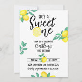 Lemon Sweet One First Birthday Invite Kaart (Voorkant)