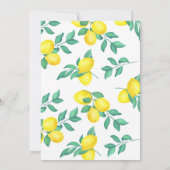 Lemon Sweet One First Birthday Invite Kaart (Achterkant)