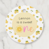 Lemon Sweet One Verjaardag Bedankjes Labels (Voorkant)