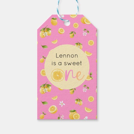 Lemon Sweet One Verjaardag Cadeaulabel (Voorkant)