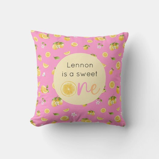 Lemon Sweet One Verjaardag Kussen (Voorkant)