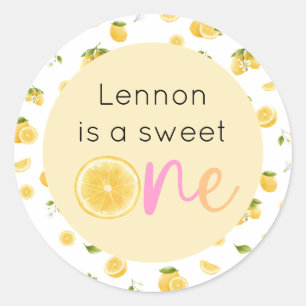 Lemon Sweet One Verjaardag Ronde Sticker