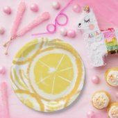 Lemon Swirl Abstracte Partij Papieren Bordje (Feest)