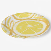 Lemon Swirl Abstracte Partij Papieren Bordje (Gekanteld)