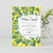 Lemon Swirl Vibrant Bridal Shower-uitnodiging Kaart (Staand voorkant)