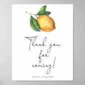 Lemon tak Bedankt voor uw komst Poster (Voorkant)