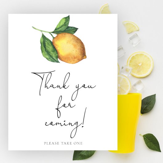 Lemon tak Bedankt voor uw komst Poster