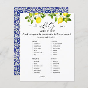 Lemon tak en blauw mozaïek Wat is er in uw tas?