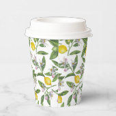 Lemon takken met bloesems en vruchten papieren bekers (Rechts)