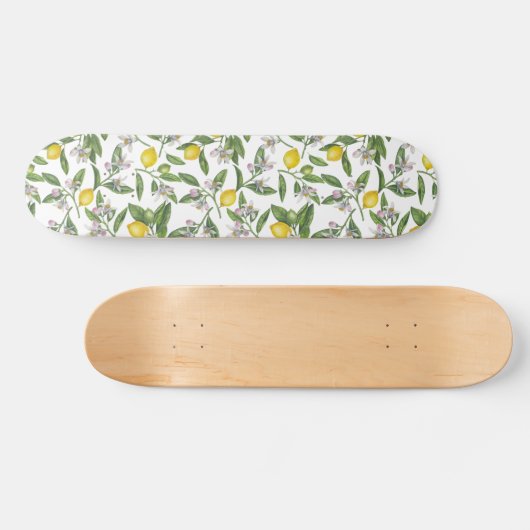 Lemon takken met bloesems en vruchten persoonlijk skateboard (Horizontaal)