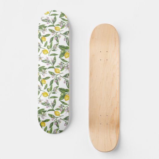 Lemon takken met bloesems en vruchten persoonlijk skateboard (Voorkant)