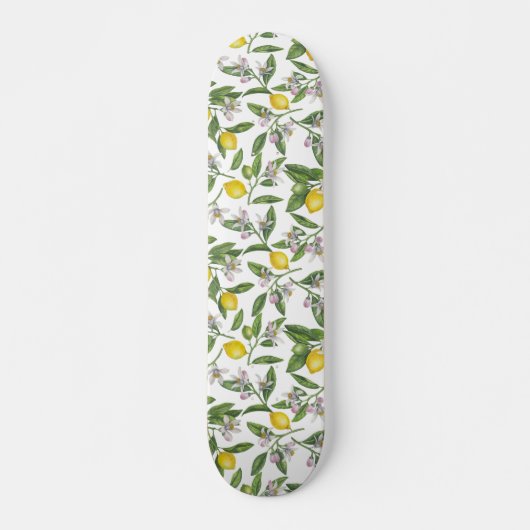 Lemon takken met bloesems en vruchten persoonlijk skateboard (Voorkant)