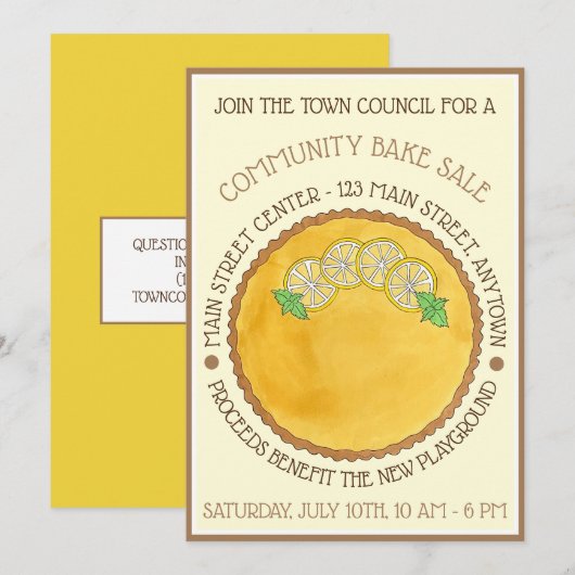 Lemon Tart Tarte au Citron Bake Sale Pi Day Kaart (Voorkant / Achterkant)