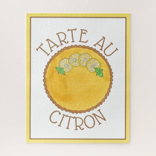 Lemon Tart Tarte au Citron Curd Pie Baking Food Legpuzzel (Verticaal)