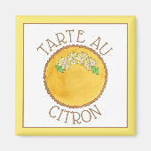 Lemon Tart Tarte au Citron Curd Pie Baking Food Magneet (Voorkant)