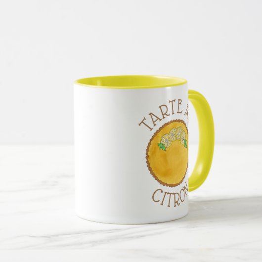 Lemon Tart Tarte au Citron Curd Pie Baking Food Mok (Voorkant rechts)