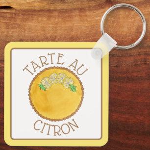 Lemon Tart Tarte au Citron Curd Pie Baking Food Sleutelhanger
