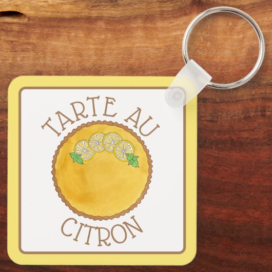 Lemon Tart Tarte au Citron Curd Pie Baking Food Sleutelhanger (Achterkant)