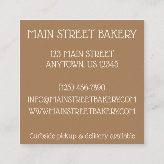 Lemon Tart Tarte au Citron Pie Baking Bakery Chef Vierkante Visitekaartje (Achterkant)