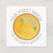 Lemon Tart Tarte au Citron Pie Baking Bakery Chef Vierkante Visitekaartje (Voorkant)