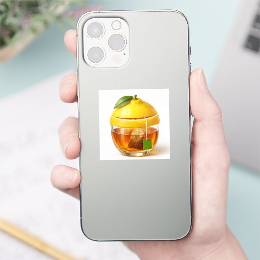 Lemon Tea Illustration Vinyl Sticker (Telefoon)