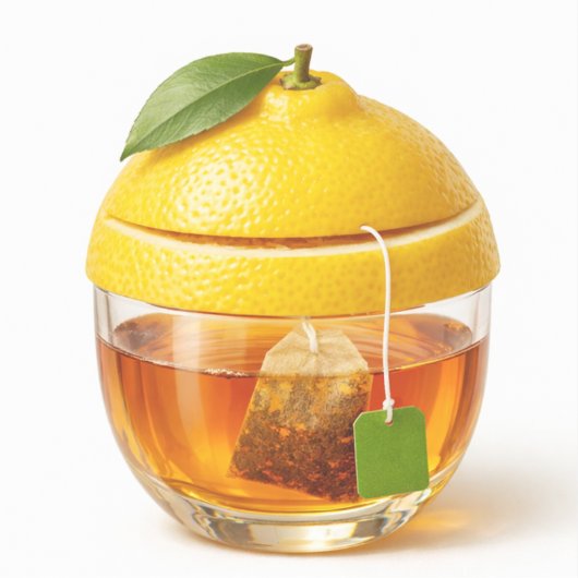 Lemon Tea Illustration Vinyl Sticker (Voorkant)