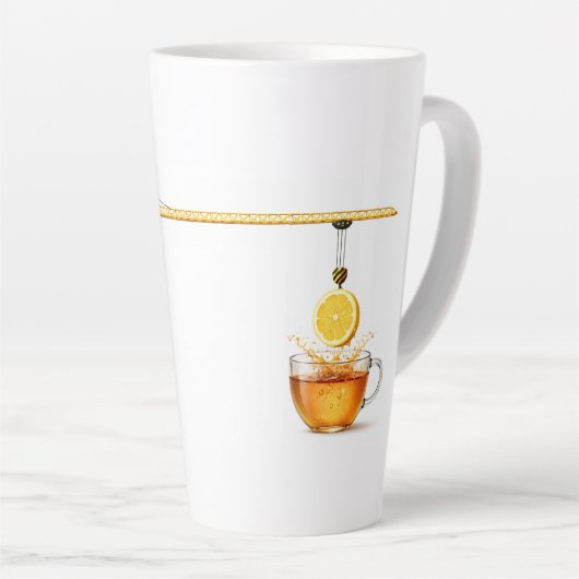 Lemon Tea Under Construction – 17oz Latte Mug Latte Mok (Rechterhoek)