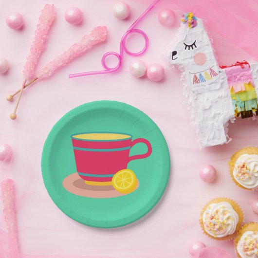 Lemon tea voor theeliefhebbers papieren bordje (Feest)