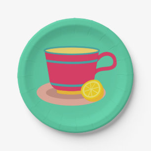 Lemon tea voor theeliefhebbers papieren bordje