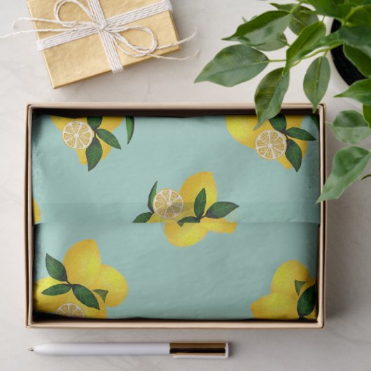 Lemon Teal Tissuepapier (Geschenk)